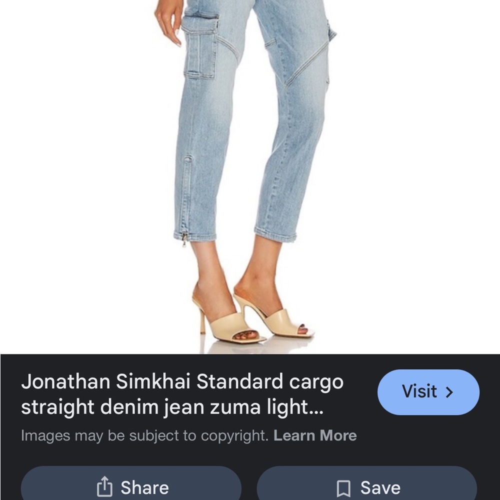 Jonathan Simkhai Standard Cargo Straight Denim Jeans Zuma Light